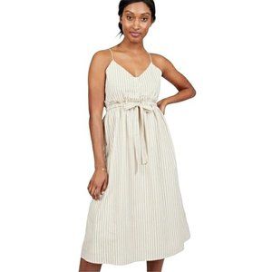 Anthropologie - Line+Dot Dress size Small Striped Bag Waist Cotton Sleeveless